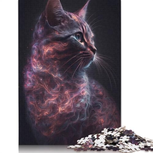 Verträumte Katze, Puzzle-Spielzeug, Lernspiel, Premium-Puzzle aus Karton für Erwachsene und Kinder, 1000 Teile (75 x 50 cm) von QBIREX
