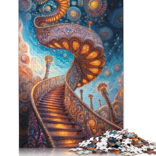 Verziertes Puzzle „Stairway to The Sky“, Premium-Puzzle aus 100% recyceltem Brett, für Kinder und Erwachsene ab 12 Jahren, Geschenk, 1000 Teile (38 x 26 cm) von QBIREX
