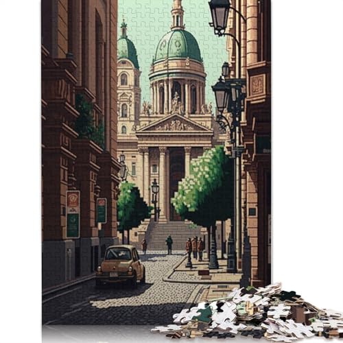 Vienna Pixel Art Puzzle, Denksportaufgabe, 100% recycelter Karton, Puzzle für Kinder und Erwachsene ab 12 Jahren, Vatertagsgeschenk, 1000 Teile (26 x 38 cm) von QBIREX