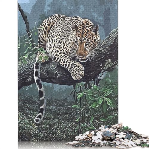 Vintage Jaguar Puzzle, Dekompressionsspielzeug, rechteckiges Papierpuzzle für Kinder und Erwachsene ab 12 Jahren, 1000 Teile (26 x 38 cm) von QBIREX