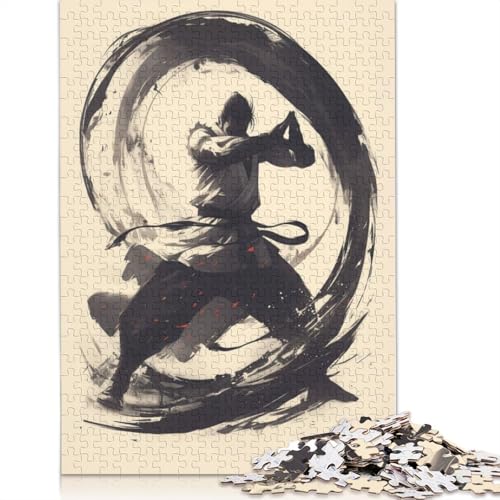 Vintage Martial Arts Enso Puzzles 1000 Teile Schwer Puzzle Spielzeug Lernspiel Impossible Herausforderungsspielzeug Für Erwachsene Und Kinder Ab 14 Jahren 1000pcs (38x26cm) von QBIREX