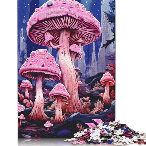 Vintage-Pilzwald-Puzzle, Denksportaufgabe, rechteckiges Papierpuzzle für Erwachsene und Teenager, 1000 Teile (26 x 38 cm) von QBIREX