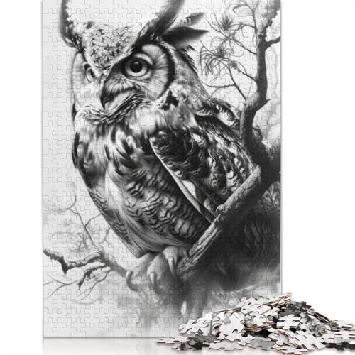 Virginia-Uhu-Puzzle für Erwachsene ab 18 Jahren, Lernspiele, Puzzle für Erwachsene und Kinder, 1000 Teile (75 x 50 cm) von QBIREX