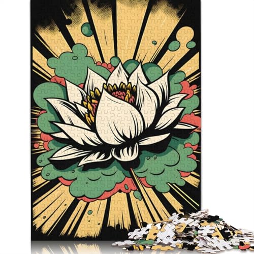 Vivid Lotus Flower Pop Art Puzzles 1000 Teile Schwer Puzzle Spielzeug Lernspiel Impossible Herausforderung Spielzeug Für Erwachsene Und Kinder Ab 12 Jahren 1000pcs (38x26cm) von QBIREX
