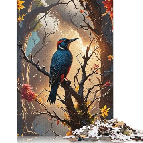 Vogel im Herbstwald-Puzzle, 100% recycelter Karton, Premium-Karton, Puzzle für Erwachsene und Kinder, 1000 Teile (38 x 26 cm) von QBIREX