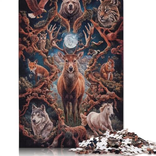 Waldtiere-Puzzle, Premium-Puzzle aus 100% recycelter Pappe, 100% recycelter Karton, für Kinder und Erwachsene ab 12 Jahren, 1000 Teile (26 x 38 cm) von QBIREX
