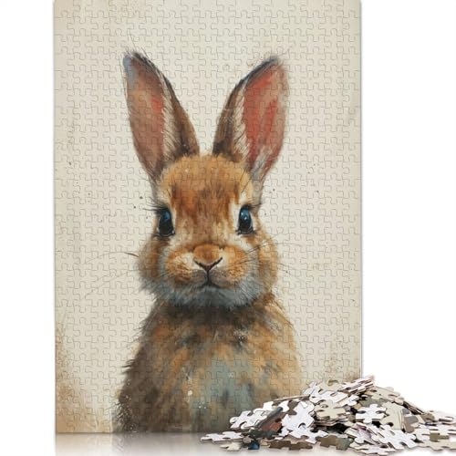 Warm Bunny Gaze Puzzle-Spielzeug, Lernspiel, Premium-Puzzle aus Karton für Erwachsene und Kinder, 1000 Teile (26 x 38 cm) von QBIREX