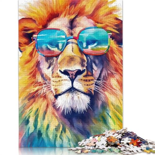 Watercolors Lion 2 Puzzle für Erwachsene, Lernspiel, Puzzle-Geschenke für Kinder ab 12 Jahren, 520 Teile (52 x 38 cm) von QBIREX