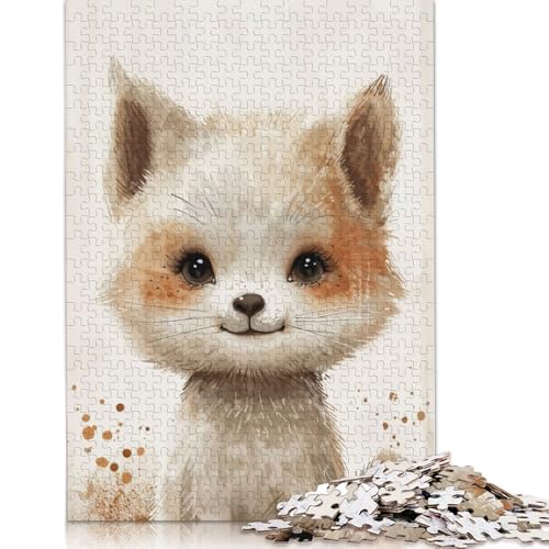Weiches Fuchsjunges-Puzzle, Premium, 100% recycelte Pappe, 100% recycelter Karton, Puzzle für Kinder und Erwachsene ab 12 Jahren, 1000 Teile (75 x 50 cm) von QBIREX