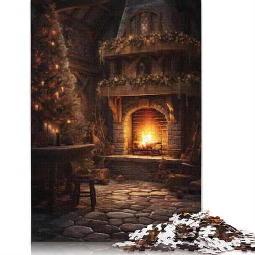 Weihnachts-Feuer-Puzzle, 100% recycelter Karton, 100% recycelter Karton, Puzzle für Jungen oder Mädchen, Geschenk, 1000 Teile (38 x 26 cm) von QBIREX