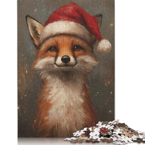Weihnachts-Fuchs-Puzzle, 100% recycelter Karton, 100% recycelter Karton, Puzzle für Jungen oder Mädchen, 1000 Teile (75 x 50 cm) von QBIREX