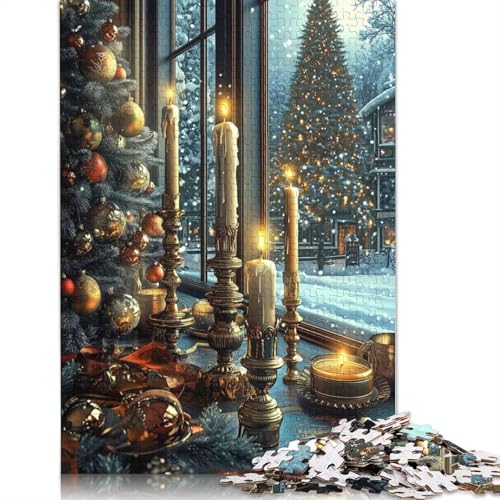 Weihnachts-Puzzle mit Fensteransicht, einzigartige Heimdekoration, 100% recycelter Karton, Puzzle für Erwachsene, 1000 Teile (38 x 26 cm) von QBIREX