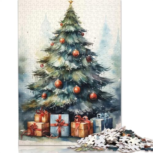 Weihnachtsbaum-Puzzle, Denksportaufgabe, 100% recycelter Karton, Puzzle für Frauen und Männer, 1000 Teile (38 x 26 cm) von QBIREX