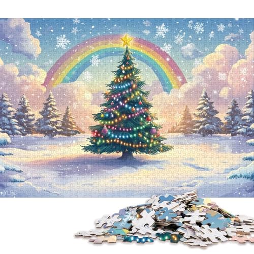 Weihnachtsbaum-Puzzle, einzigartige Heimdekoration, 100% recycelter Karton, Puzzle für Jungen oder Mädchen, 70 x 50 cm/1000 Teile von QBIREX