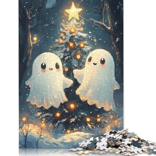 Weihnachtsgeister-Puzzle, DIY-Spiel, rechteckiges Papierpuzzle für Jungen oder Mädchen, Geburtstagsgeschenk, 1000 Teile (26 x 38 cm) von QBIREX