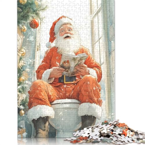 Weihnachtsmann-Puzzle, Dekompressionsspielzeug, rechteckiges Papierpuzzle für Kinder und Erwachsene ab 12 Jahren, 1000 Teile (75 x 50 cm) von QBIREX