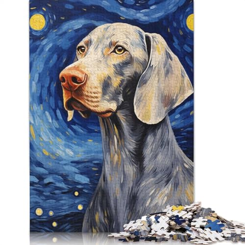 Weimaraner-Hundepuzzle für Erwachsene, herausfordernd und knifflig, Puzzle für Männer für Erwachsene, für Jungen oder Mädchen, 520 Teile (52 x 38 cm) von QBIREX