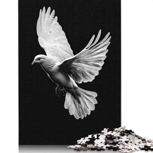 Weiße Taube im Flug, 520-teiliges Puzzle für Erwachsene, anspruchsvolle und knifflige Puzzles für Erwachsene und Kinder, 520 Teile (52 x 38 cm) von QBIREX