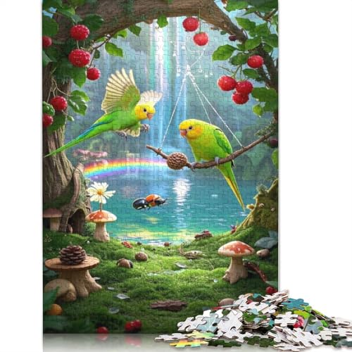 Wellensittich-Puzzle, DIY-Spiel, rechteckiges Papierpuzzle für Jungen oder Mädchen, Geburtstagsgeschenk, 1000 Teile (75 x 50 cm) von QBIREX