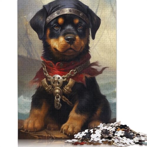 Welpen-Piraten-Puzzle, Premium, 100% recycelte Pappe, 100% recycelter Karton, Puzzle für Kinder und Erwachsene ab 12 Jahren, 1000 Teile (75 x 50 cm) von QBIREX