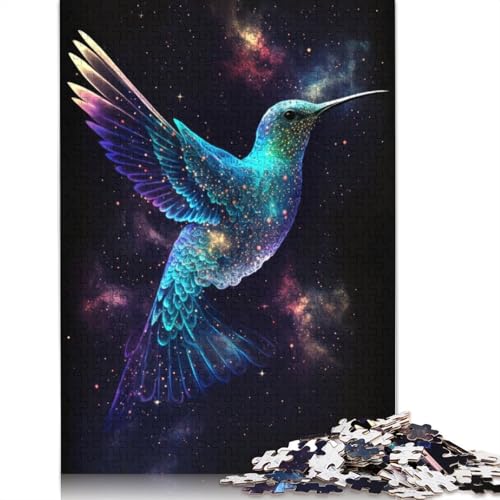 Weltraum-Kolibri-Puzzle, DIY-Spiel, rechteckiges Papierpuzzle für Jungen oder Mädchen, Geburtstagsgeschenk, 1000 Teile (75 x 50 cm) von QBIREX