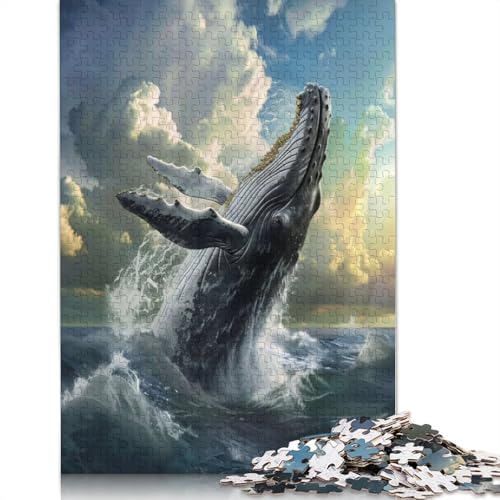 Whales Leap Puzzles 1000 Teile Schwer Puzzle Spielzeug Lernspiel Impossible Herausforderung Spielzeug Für Erwachsene Kinder 1000pcs (75x50cm) von QBIREX