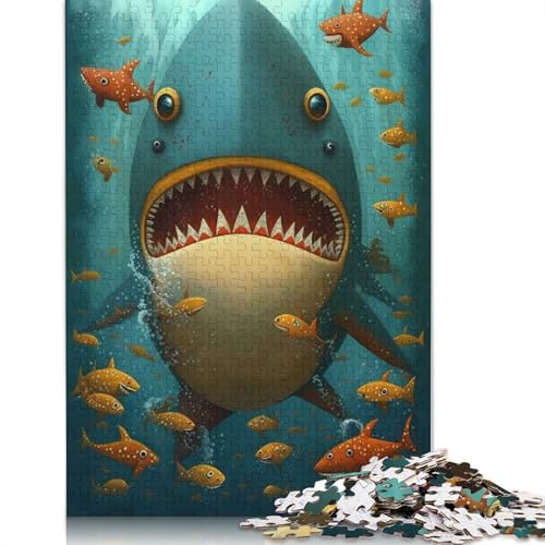 Whimsy Ocean Shark Puzzle, Premium-Puzzle aus 100% recycelter Pappe, 100% recycelter Karton, für Erwachsene ab 12 Jahren, 1000 Teile (26 x 38 cm) von QBIREX