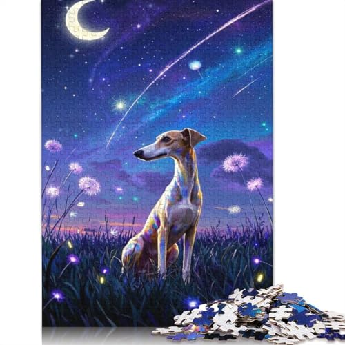 Whippet-Puzzle, Familienspaß, rechteckiges Papierpuzzle für Kinder und Erwachsene ab 12 Jahren, Geburtstagsgeschenk, 1000 Teile (38 x 26 cm) von QBIREX