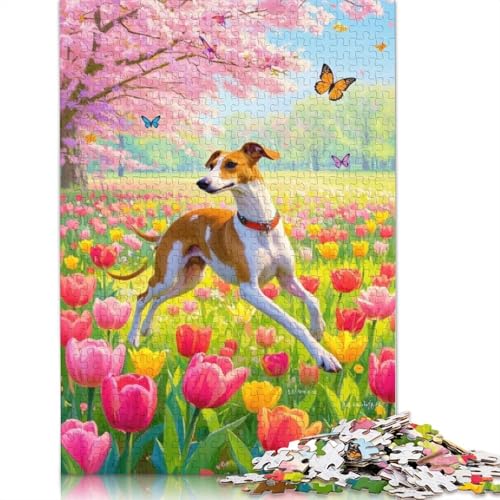 Whippet-Puzzle, lustiges Premium-Puzzle aus Karton für Jungen oder Mädchen, 1000 Teile (75 x 50 cm) von QBIREX