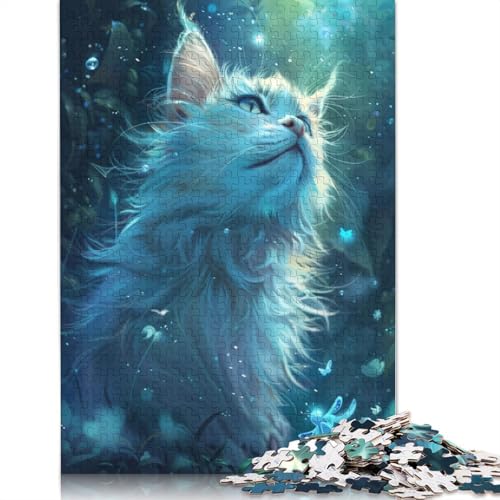 White Cat Puzzle 1000 Teile Schwer Puzzle Spielzeug Lernspiel Impossible Herausforderung Spielzeug Für Erwachsene Und Kinder in Bewährter 1000pcs (75x50cm) von QBIREX