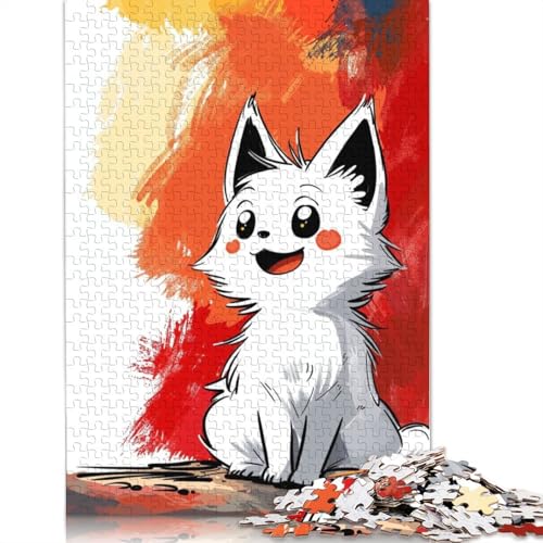 White Fox Puzzle, 100% recycelter Karton, 100% recycelter Karton, Puzzle für Jungen oder Mädchen, 1000 Teile (26 x 38 cm) von QBIREX