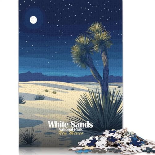 White Sands Nationalpark Puzzle, Familienspaß, rechteckiges Papierpuzzle für Kinder und Erwachsene ab 12 Jahren, Geburtstagsgeschenk, 1000 Teile (75 x 50 cm) von QBIREX