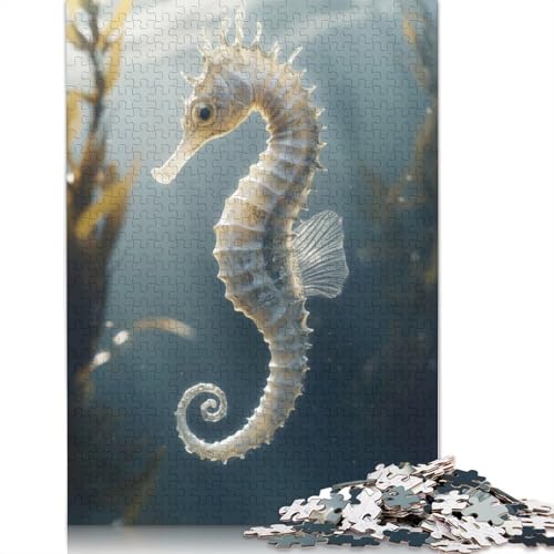White Seahorse Underwater Puzzle 1000 Teile Schwer Puzzle Spielzeug Lernspiel Impossible Herausforderung Spielzeug Für Erwachsene Und Kinder in Bewährter 1000pcs (40x28cm) von QBIREX