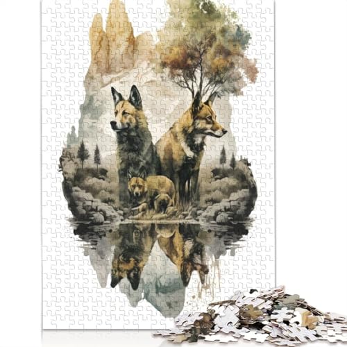 Wilder Hund im Leck, Puzzle für Erwachsene, 1000 Teile, anspruchsvolle Familienspiele, Denksportaufgaben für Kinder ab 12 Jahren, 1000 Teile (75 x 50 cm) von QBIREX