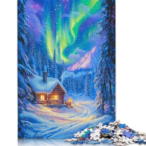 Winter Wonderland Cabin Puzzle, Dekompressionsspielzeug, 100% recycelter Karton, Puzzle für Erwachsene und Teenager, 1000 Teile (75 x 50 cm) von QBIREX