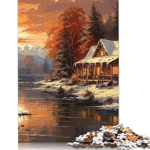 Winterlandschafts-Puzzle, herausfordernd und knifflig, 100% recycelter Karton, Puzzle für Erwachsene, Geburtstagsgeschenk für Teenager, 1000 Teile (75 x 50 cm) von QBIREX