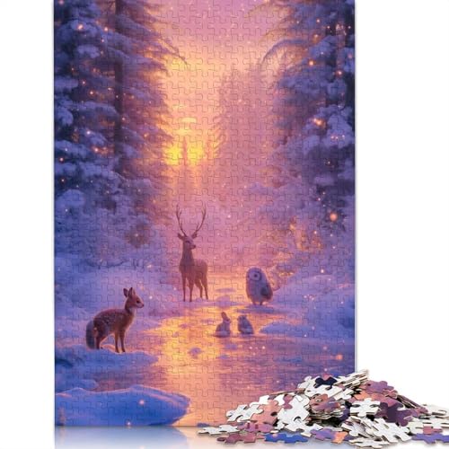 Winterwunderland-Puzzle, Familienspaß, 100% recycelter Karton, Puzzle für Kinder und Erwachsene ab 12 Jahren, 1000 Teile (75 x 50 cm) von QBIREX