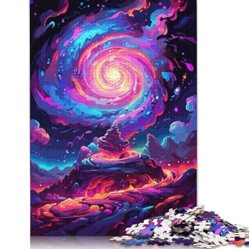 Wirbelndes Galaxie-Puzzle, Dekompressionsspielzeug, rechteckiges Papierpuzzle für Kinder und Erwachsene ab 12 Jahren, 1000 Teile (26 x 38 cm) von QBIREX