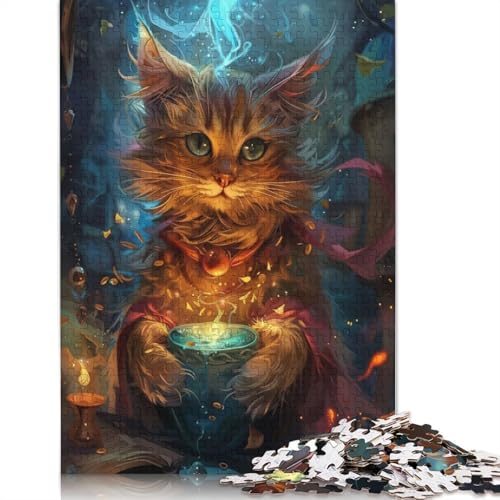 Wiseman Cat Puzzle 1000 Teile Schwer Puzzle Spielzeug Lernspiel Impossible Herausforderungsspielzeug Für Erwachsene Und Kinder in Bewährter 1000pcs (75x50cm) von QBIREX