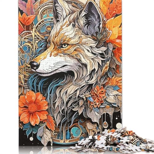 Wolf 3D Art Vintage Puzzle Lernspiele Familienaktivitäten Premium-Karton-Puzzle für Frauen und Männer 1000 Teile (75 x 50 cm) von QBIREX
