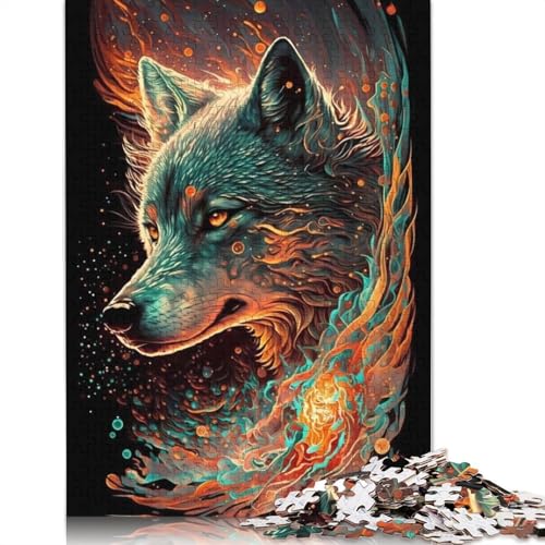 Wolf Enchanted Forest Puzzle 1000 Teile Schwer Puzzle Spielzeug Pädagogisches Spiel Impossible Herausforderung Spielzeug Für Erwachsene Kinder 1000pcs (40x28cm) von QBIREX