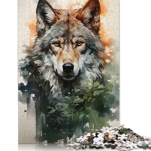 Wolf Folk Puzzle DIY Spiel Papier Rechteckiges Puzzle für Jungen oder Mädchen Geburtstagsgeschenk 1000 Teile (75x50cm) von QBIREX