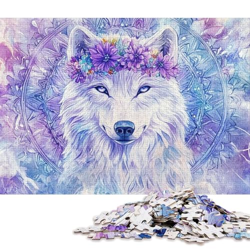 Wolf-Puzzle, Familienspaß, rechteckiges Papierpuzzle für Jungen oder Mädchen, Kindertagsgeschenke, 70 x 50 cm/1000 Teile Wolf-Puzzle, Familienspaß, rechteckiges Papierpuzzle für Jungen oder Mädchen, Kindertagsgeschenke, 70 x 50 cm/1000 Teile von QBIREX