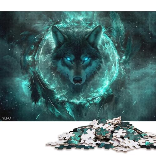 Wolf-Puzzle, hochwertiges, 100% recyceltes Papppapier, rechteckiges Puzzle für Jungen oder Mädchen, 70 x 50 cm, 1000 Teile von QBIREX
