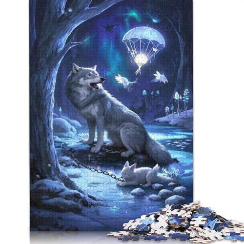 Wolf Puzzle Fun Premium-Puzzle aus Karton für Jungen oder Mädchen, 1000 Teile (75 x 50 cm) von QBIREX