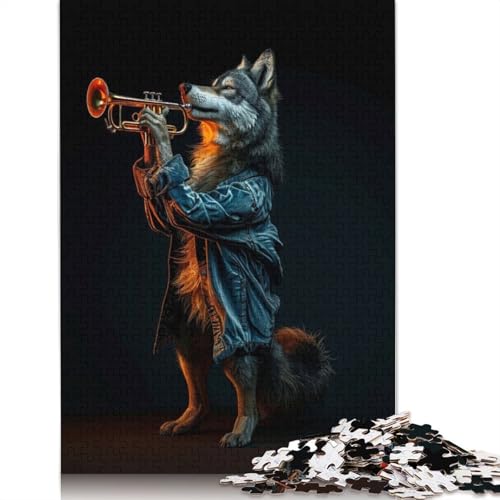 Wolf Trumpet Puzzle 1000-teilige Schwer Puzzle Spielzeug Lernspiel Impossible Herausforderungsspielzeug Für Erwachsene Und Kinder Ab 12 Jahren 520pcs (52x38cm) von QBIREX