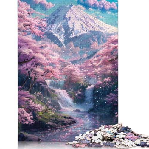 Wunderschöne Fuji-Mount-Sakur-Puzzles für Erwachsene, schwierige und anspruchsvolle Denksportaufgaben für Erwachsene und Kinder, 520 Teile (52 x 38 cm) von QBIREX
