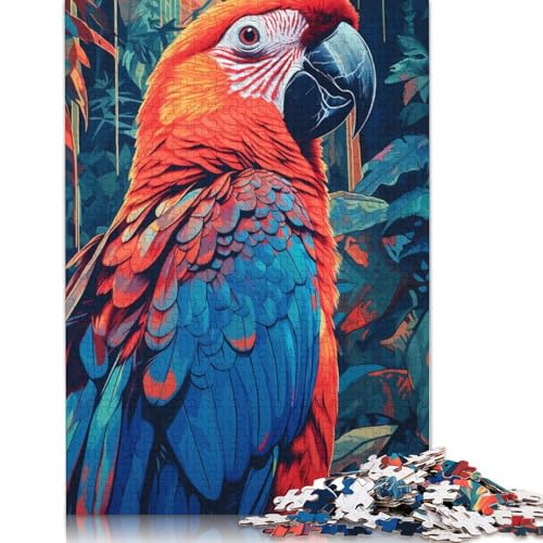 Wunderschönes Ara-Papagei-Puzzle, schwierige Herausforderung, 100% recycelter Karton, Puzzle für Frauen und Männer, Muttertagsgeschenke, 1000 Teile (26 x 38 cm) von QBIREX