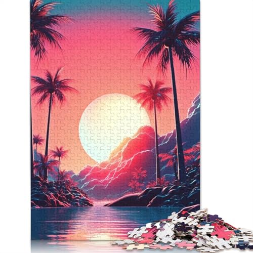 Wunderschönes Sonnenaufgang-Puzzle, rechteckig, aus Pappe, als Geschenk für Kinder ab 12 Jahren, 1000 Teile (75 x 50 cm) von QBIREX
