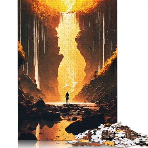 Wunderschönes Wasserfall-Puzzle, Familienspaß, rechteckiges Papierpuzzle für Kinder und Erwachsene ab 12 Jahren, Geburtstagsgeschenk, 1000 Teile (75 x 50 cm) von QBIREX